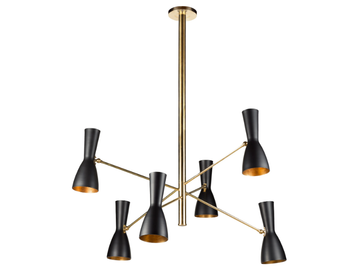 WORMHOLE 09 - Swivel brass chandelier by Il Bronzetto - view 2
